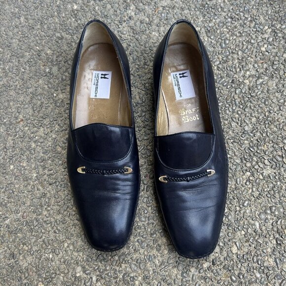 Moreschi Vintage Navy Blue Leather Men\'s Italian Dress Shoes Size 8.5 main image 11